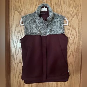 North Face Maroon Fur Vest